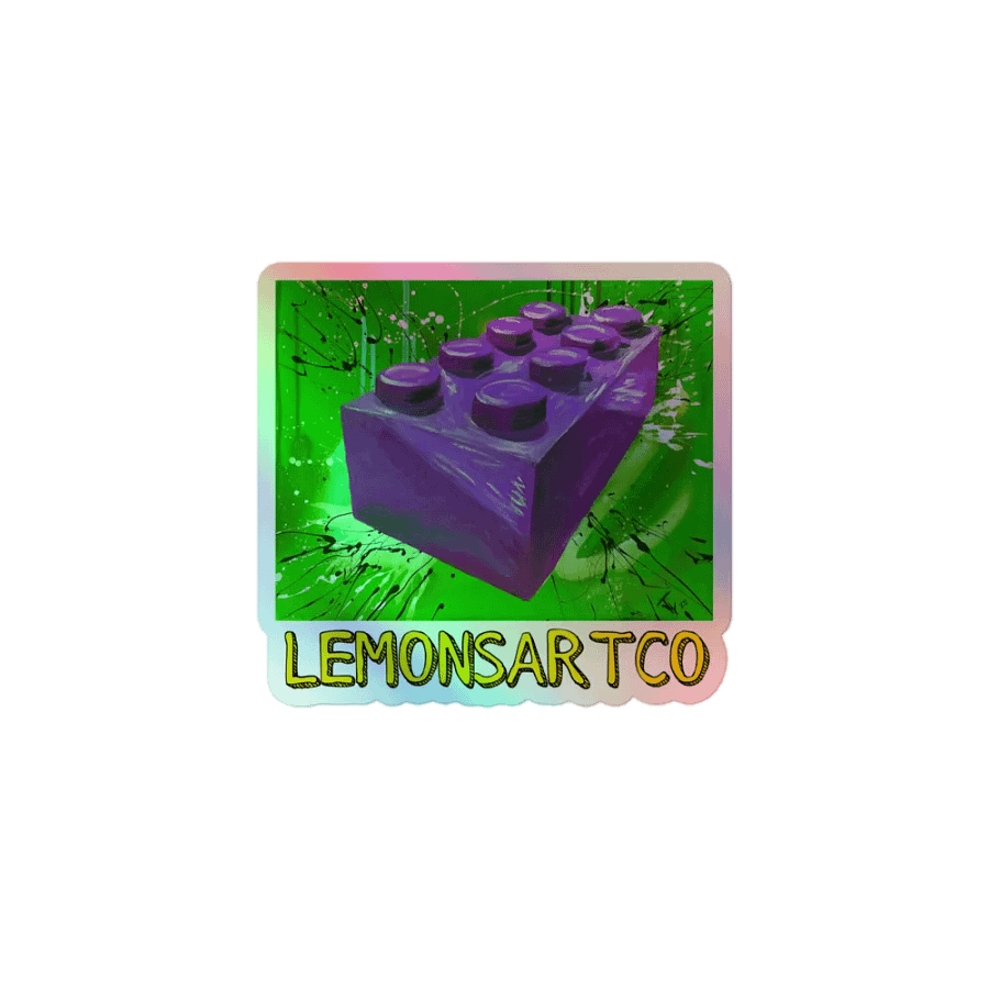 POP Brick (Purple Brick/Green Background) Holographic Sticker product image (1)