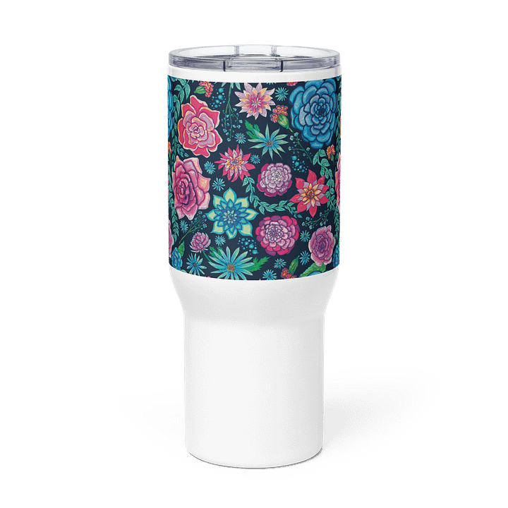Coastal Blooms | 25oz/40oz Travel Mug | 🌊☕ | Allcolor 267 Stainless Steel Mug with Handle | Insulated, Spill-Proof | by MONIQUE FAELLA DESIGNS™ product image (2)