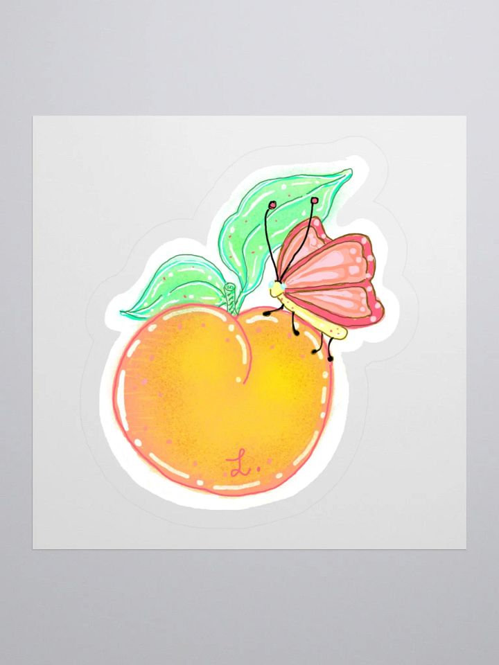 Whimsical Peach and Butterfly Sticker product image (3)