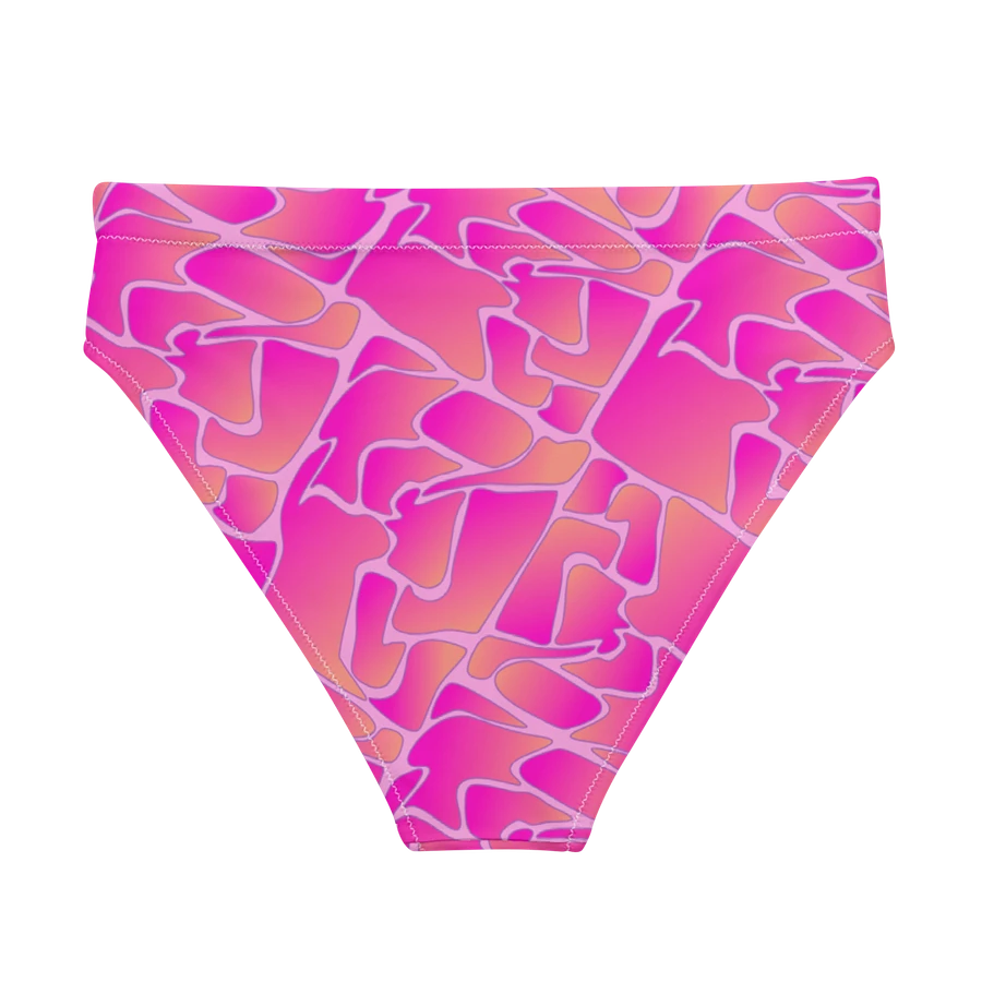 Crazy Paving Pink Pattern Padded High Waisted Bikini Bottom product image (2)