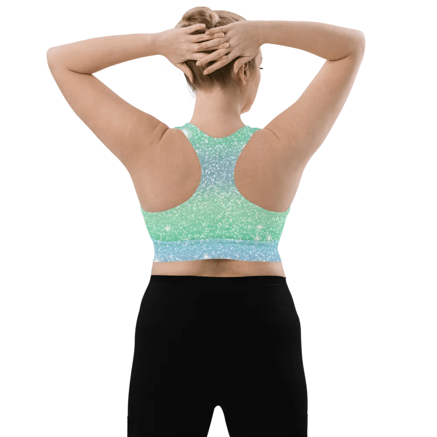 Glitter Unicorn Texture Design Longline Sports Bra - 7 product image (7)
