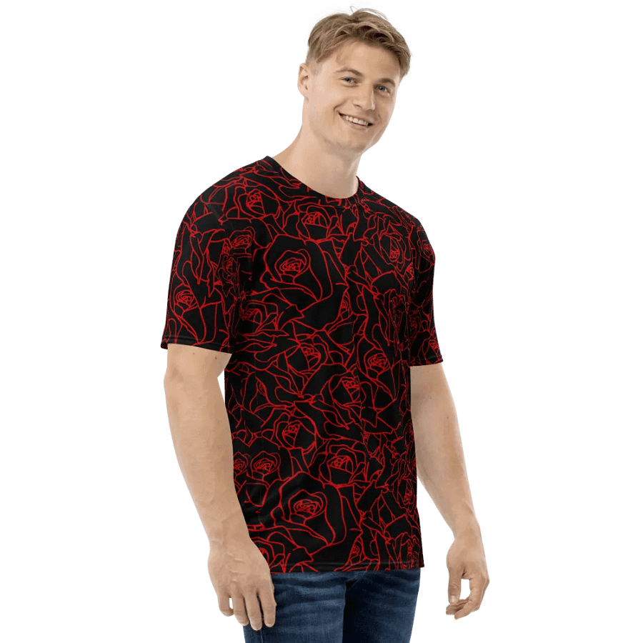 Loads of Roses · black-red crew neck t-shirt product image (6)
