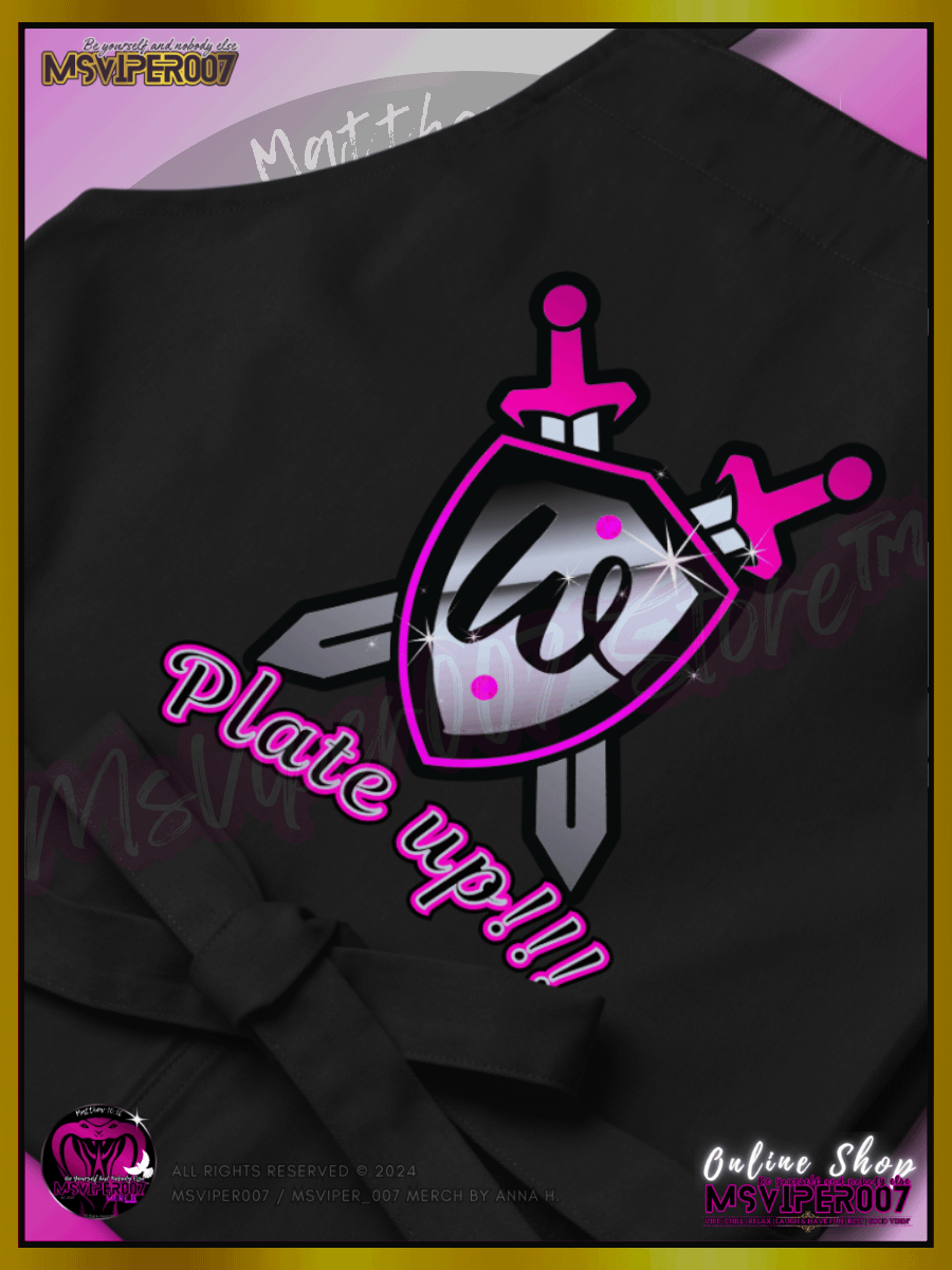 Apron - MsViper007's "WS-Plate Up!!!™" - Cotton Apron (pink) By Anna H. product image (3)
