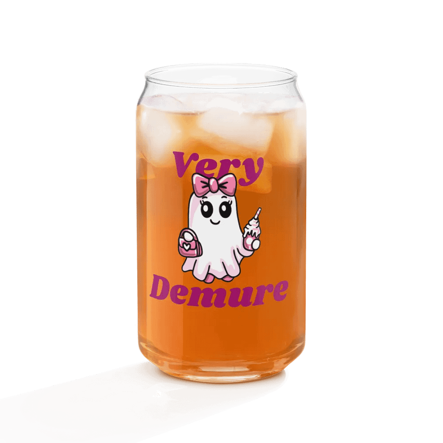 Very Demure Cute Ghost 16oz Can-Shaped Drinking Glass product image (3)