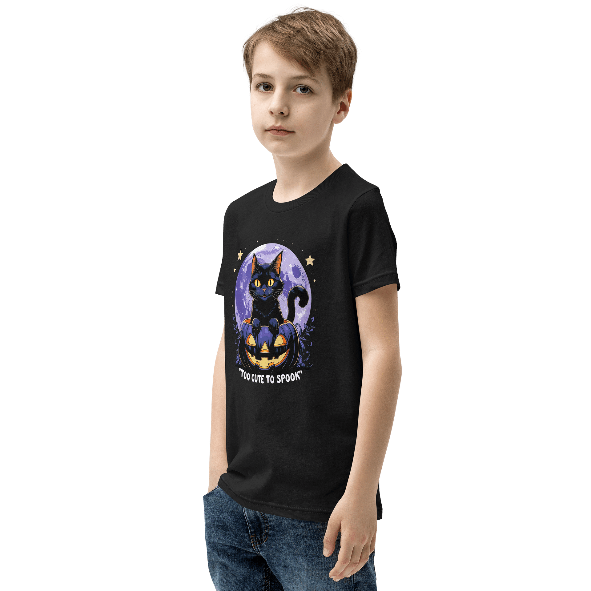 Cute Halloween Cat Kids T-Shirt product image (6)