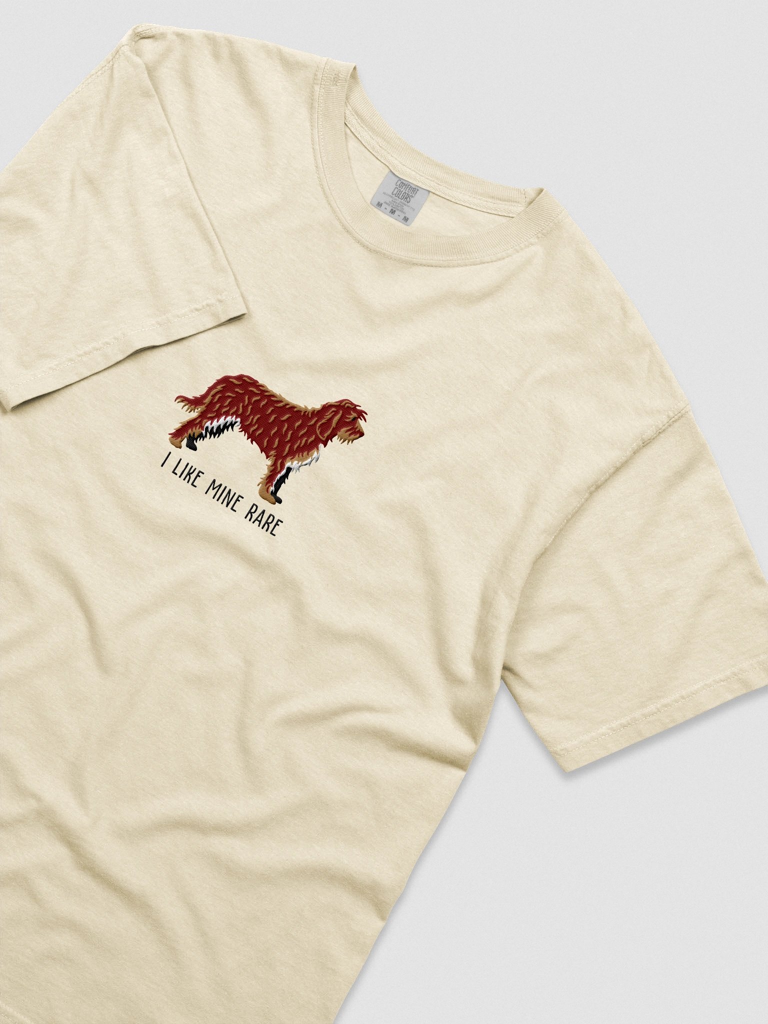 I Like Mine Rare T-Shirt(Embroidered) of an Otterhound(Chocolate) product image (8)
