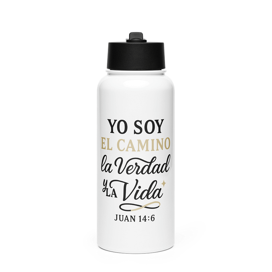 Stainless Steel Water Bottle – “Yo Soy el Camino, la Verdad y la Vida” – Spanish Bible Verse product image (1)