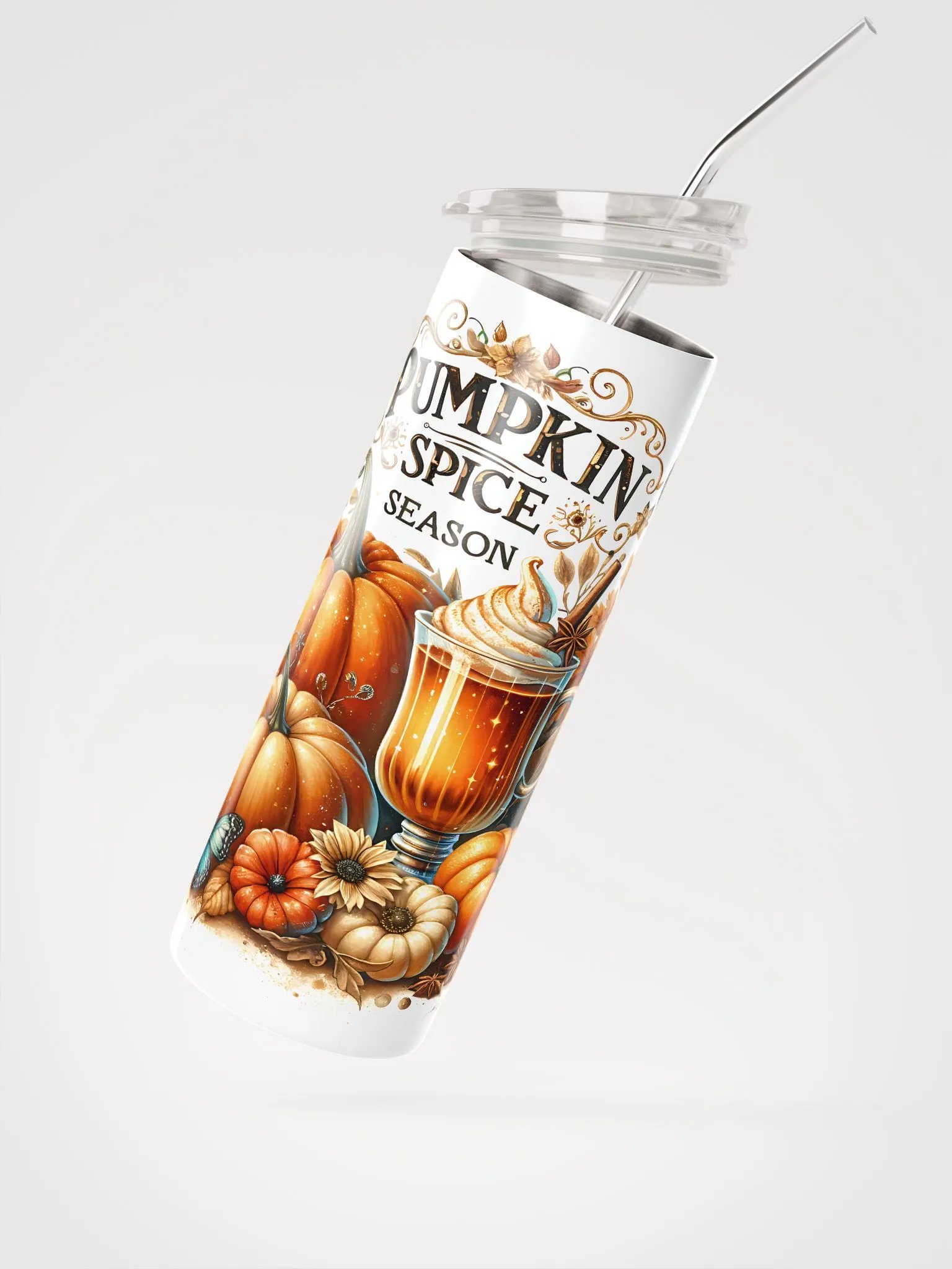 Pumpkin Spice Autumn Bliss, Fall Stainless Steel Tumbler product image (6)