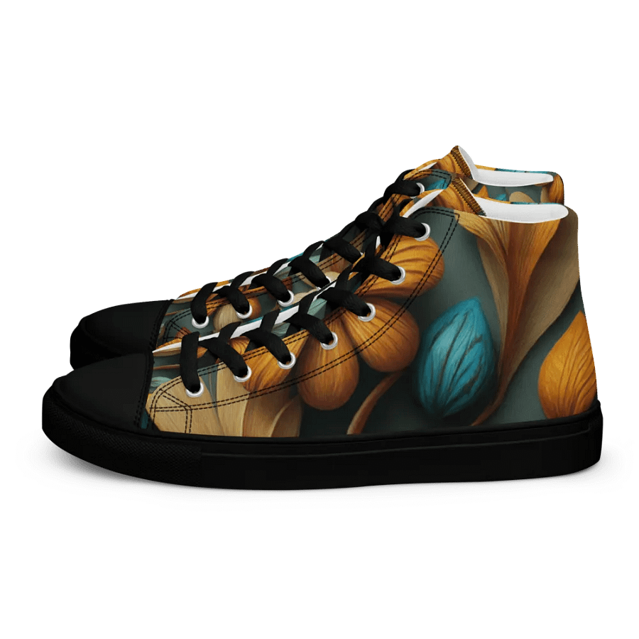 3D Floral Design _ Calceonova Streetwear _ Woman High-Top Sneakers product image (2)