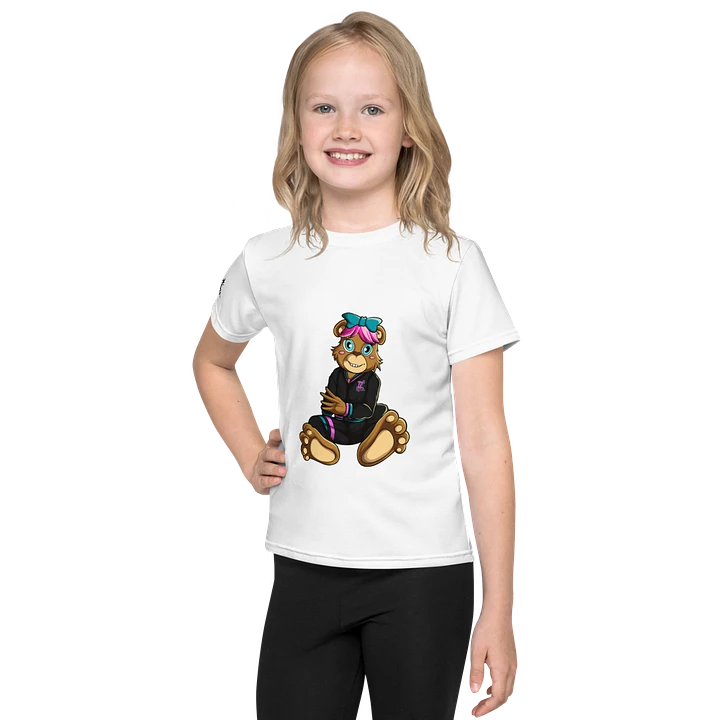 Sitting Girl Bear All-Over Print Kids Crew Neck T-Shirt product image (1)