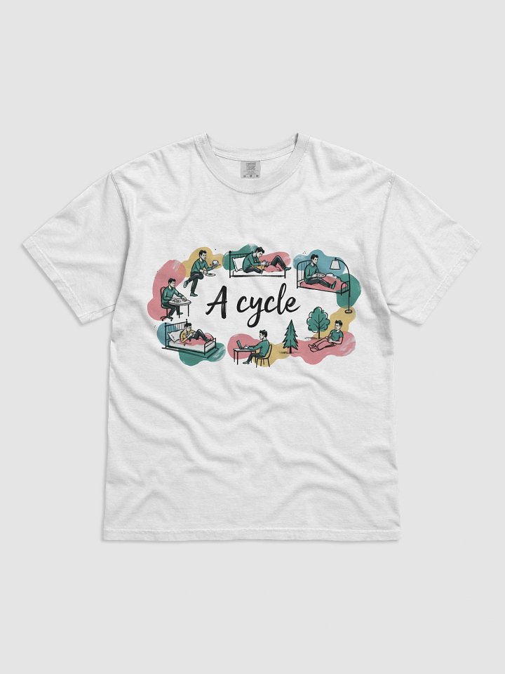 Cozy Daily Rhythms Poster | A Cycle Illustration Heavy weigh T-Shirt product image (1)