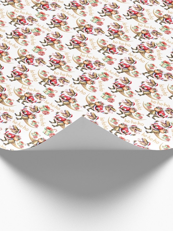 Dinosaurs Santa Hats Christmas Gift Wrapping Paper product image (2)