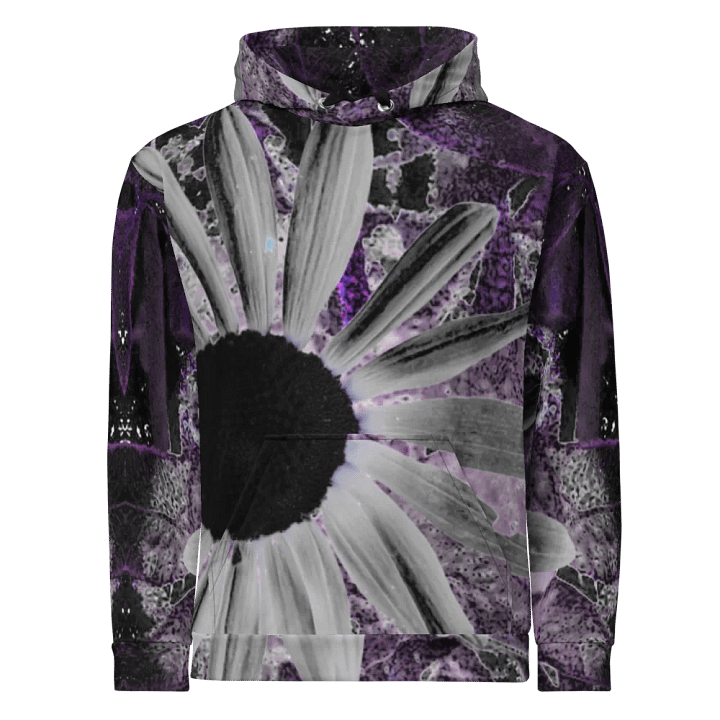 Abstract Dark Daisy Flower Unisex Pull Over Hoodie product image (2)