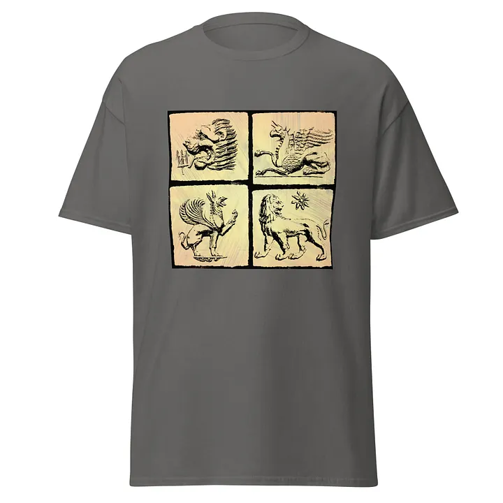 Lion and Griffin Greek Mythology Authentic Art 3rd Century BC, T-Shirt product image (1)