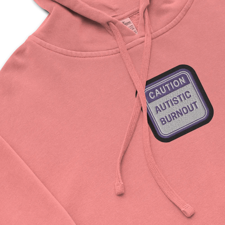 CAUTION: ASD BURNOUT embroidered pigment hoodie (purple bubble design) product image (1)