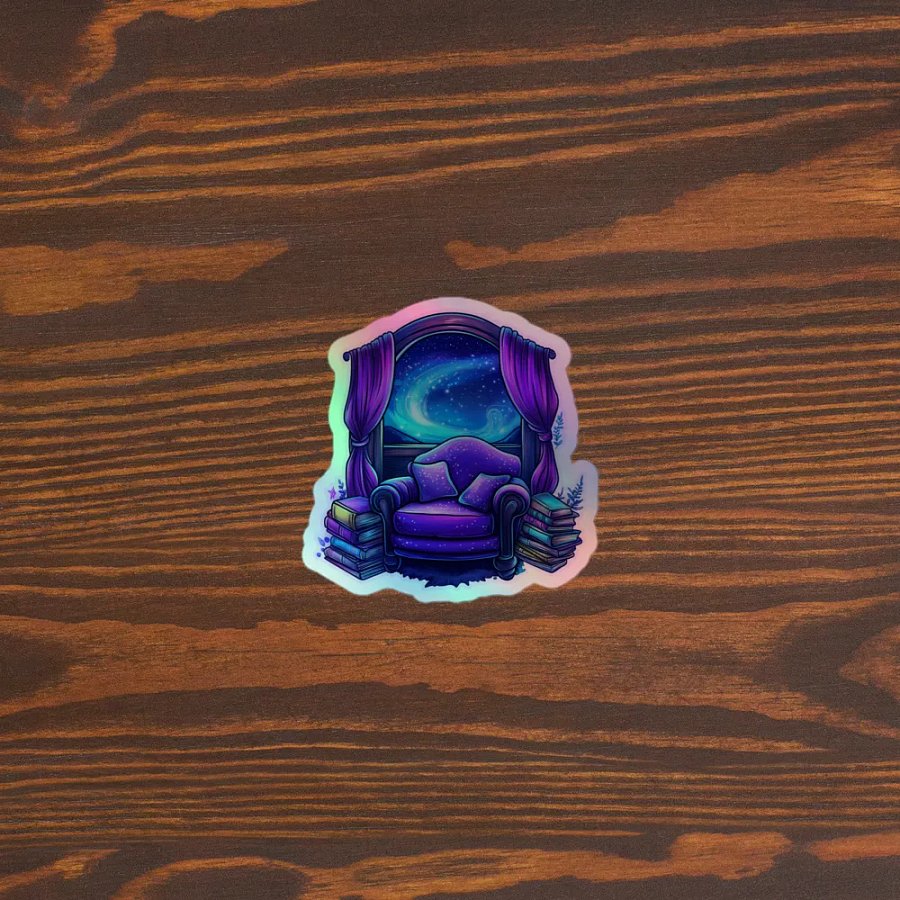 Starlit Reading Nook Holographic Sticker product image (4)