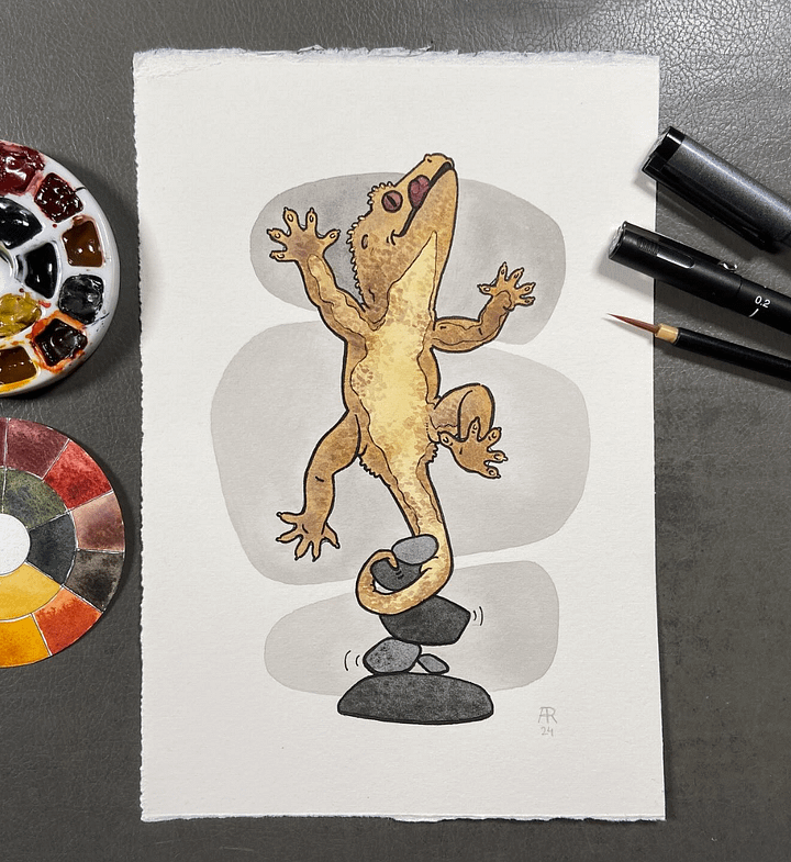 original painting : unhinged gecko product image (1)