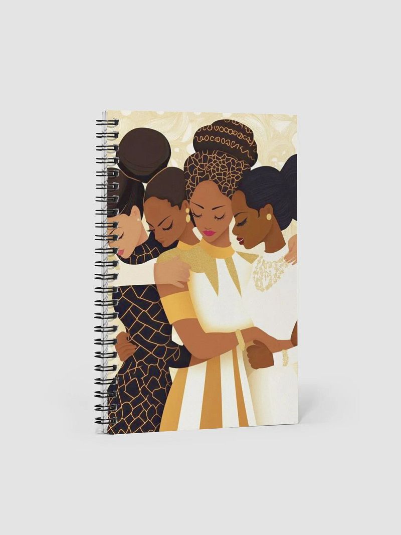 Embrace & Empower Sisters Notebook - Inspiring African Women in Gold Art Journal, Perfect for Daily Reflections, Creative Writing, and Gratitude