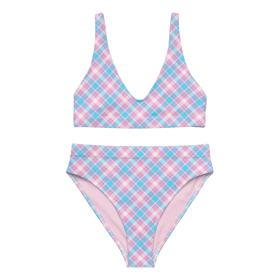 Baby Blue, Pink, and White Plaid Bikini product image (2)