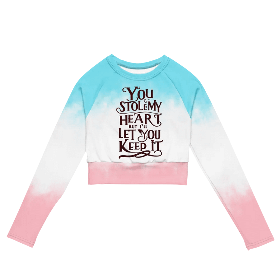Valentine All-Over Print Recycled Long Sleeve Crop Top product image (2)