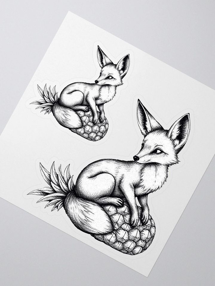 Vixen on a pineapple Ink draw vinyl sticker product image (2)