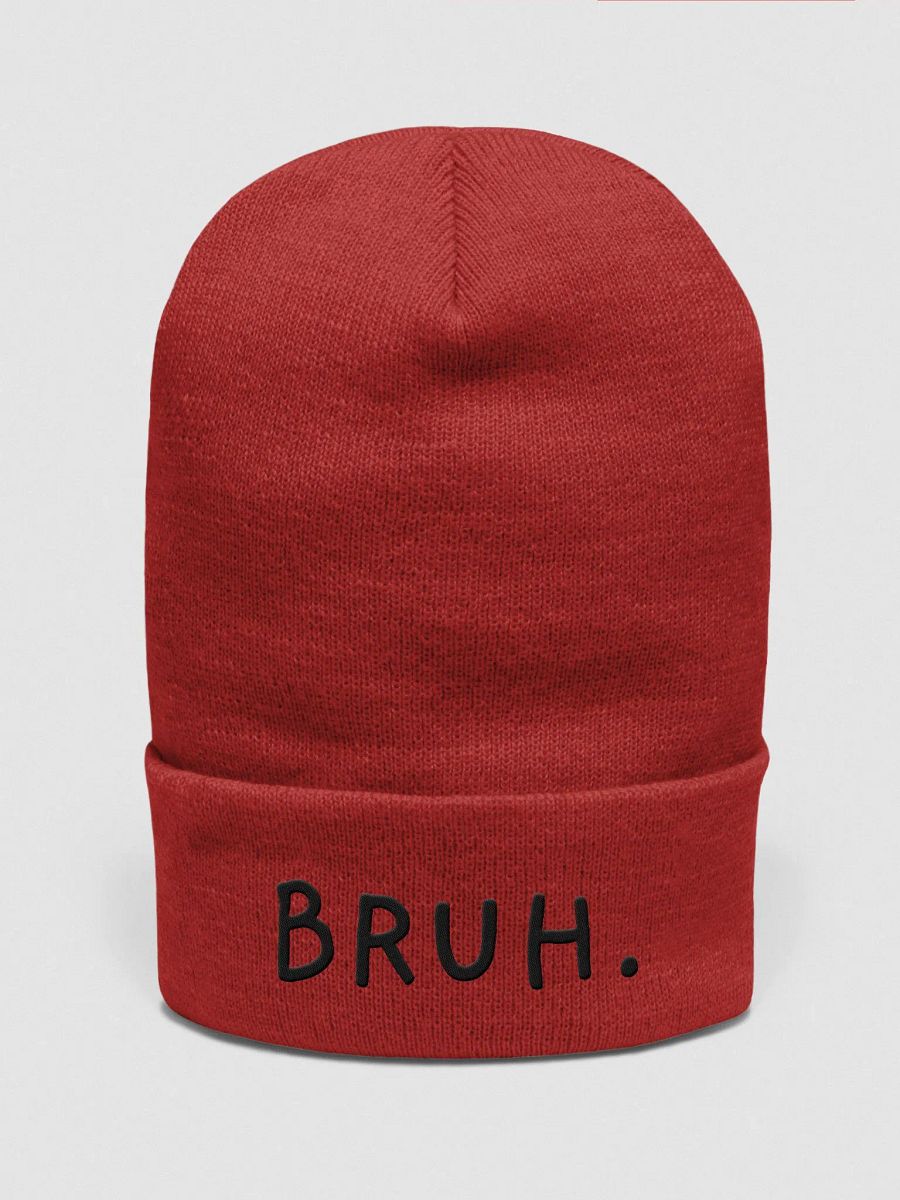 bruh cuffed beanie - black font product image (11)