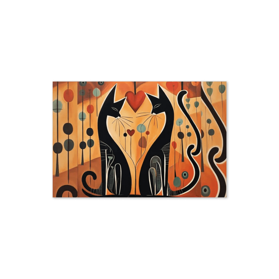 ORANGE DOTTED BLACK LOVE CATS product image (1)