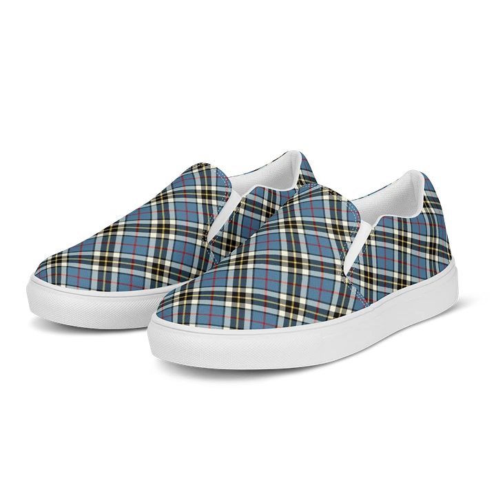 Thompson Blue Tartan Men's Slip-On Shoes product image (2)