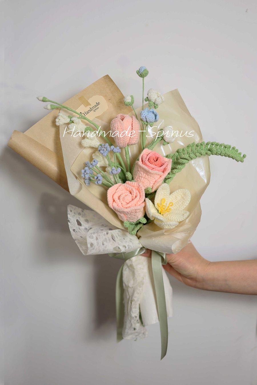 Azure Pink Dreams Crochet Knit Bouquet product image (4)