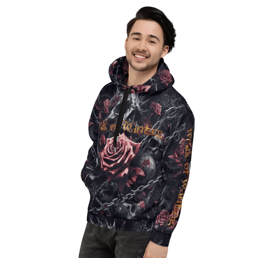 Weak Of Wanting Gothic Skull & Roses Fire Logo Hoodie (Front, Back & Sleeve Print) product image (6)
