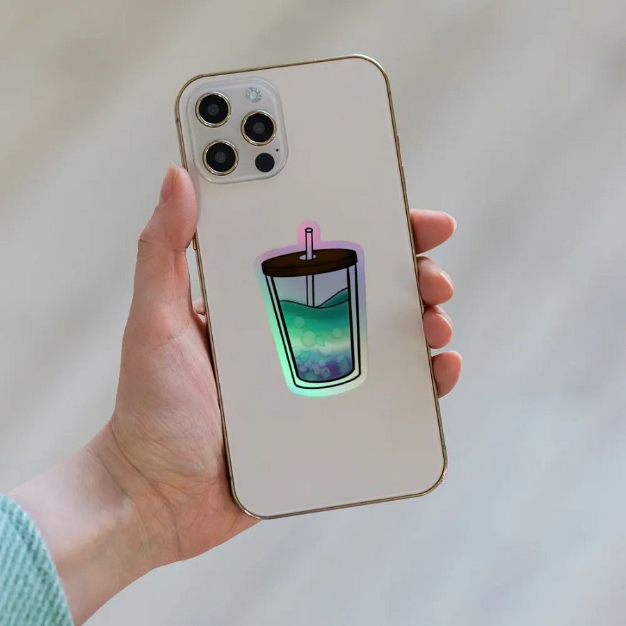 Sip of Magic Boba Tea Gay Pride Holographic Sticker Set product image (8)