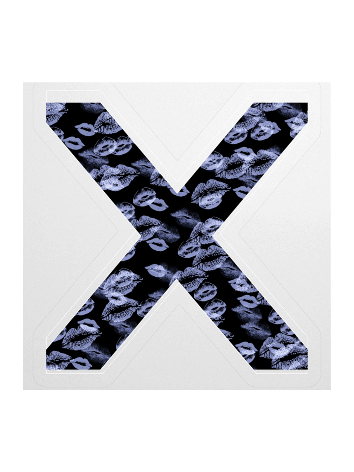 Black X Light Blue Lipstick Kisses | Kiss-cut Sticker product image (1)