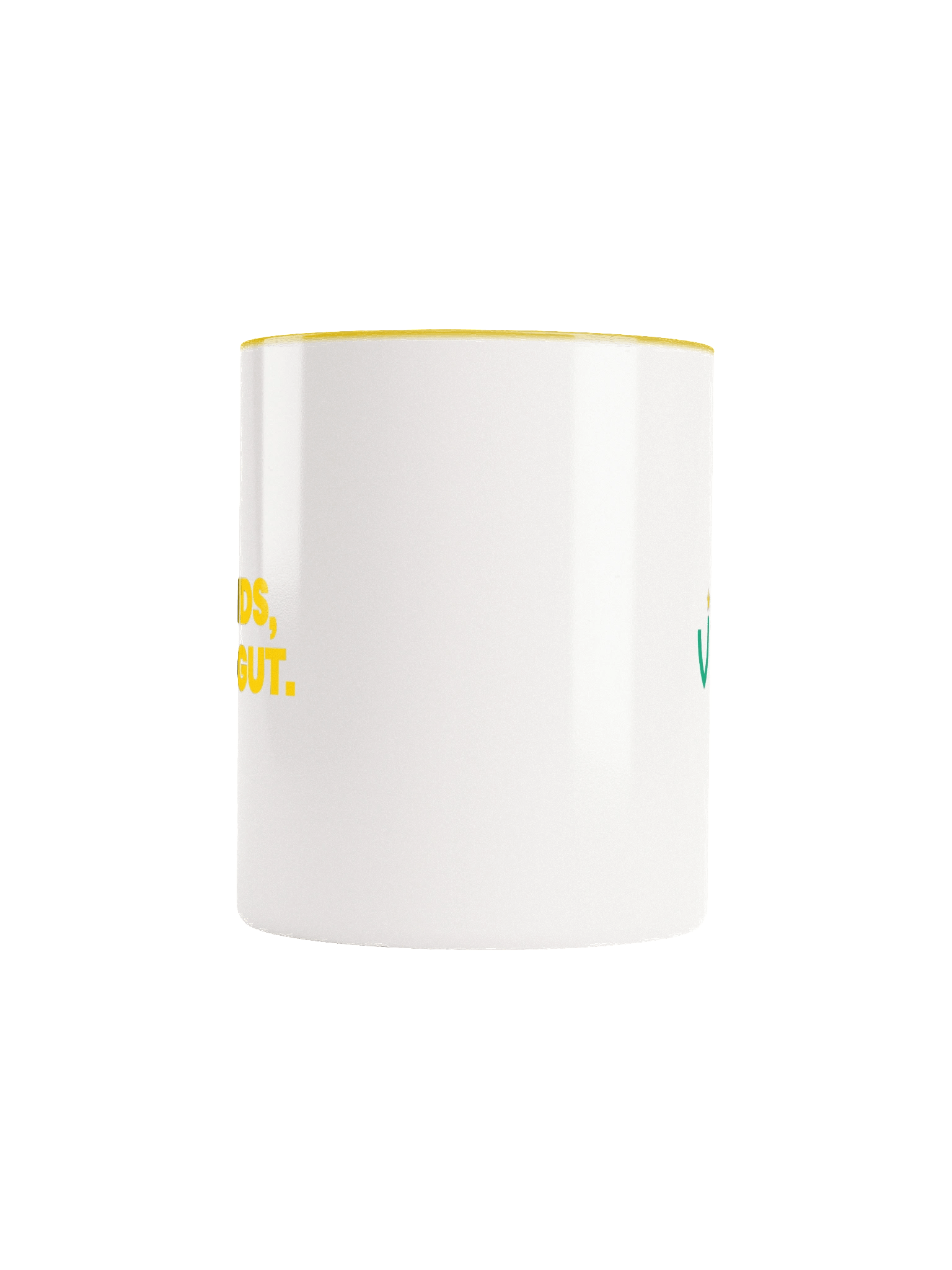 BELIEVE TRENDS, TRUST YOUR GUT Ceramic Mug with Yellow Inside product image (4)