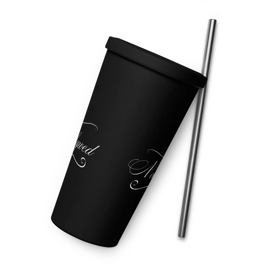 Tumbler with Straw - Nearlywed - White Text product image (9)