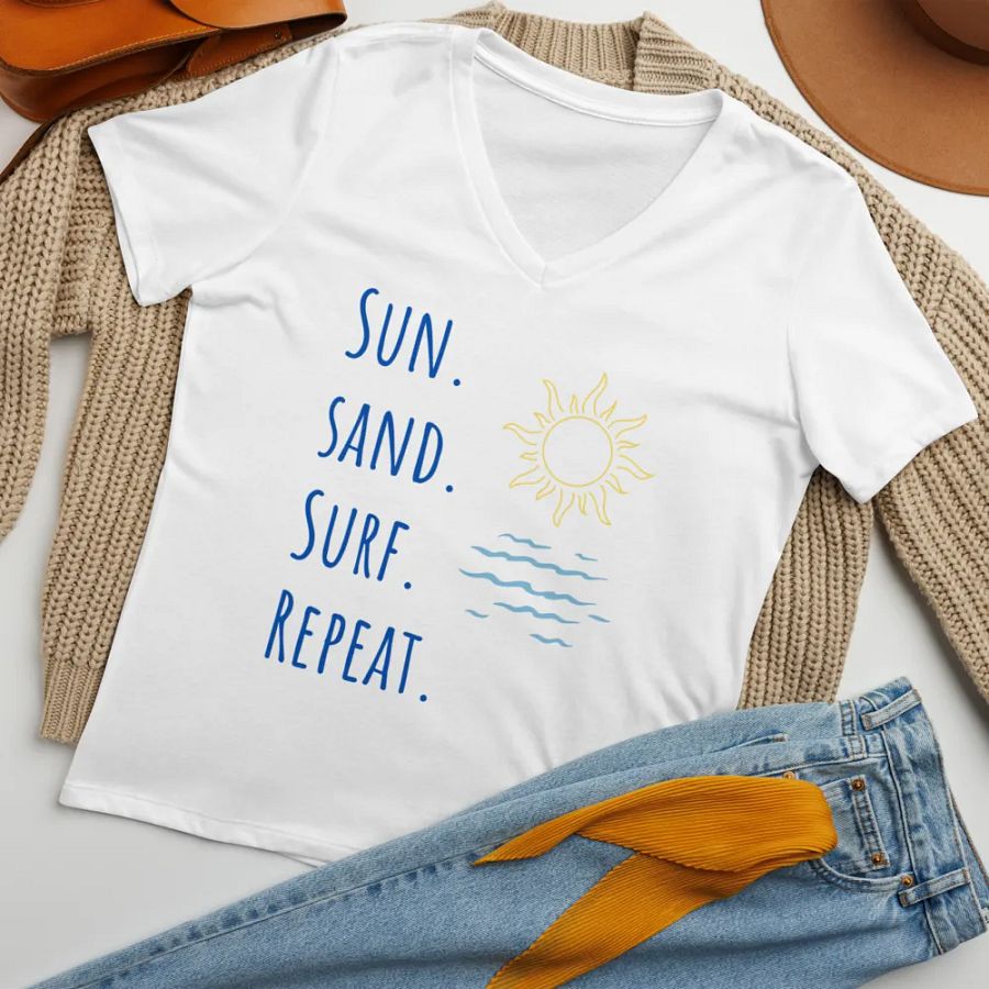 Sun, Sand, Surf V-Neck Tee product image (4)
