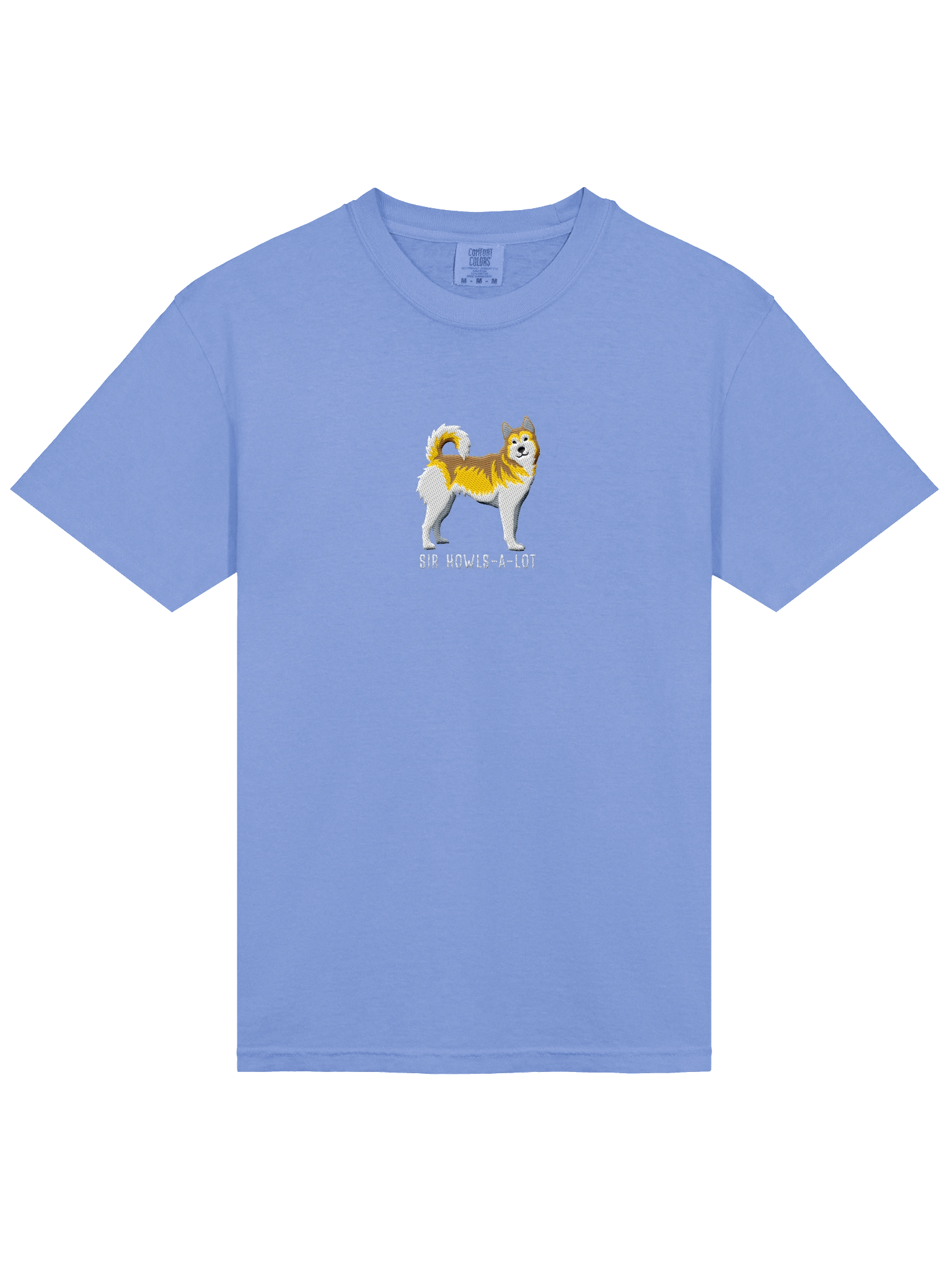 Sir Howls-A-Lot T-Shirt(Embroidered) of a Siberian Husky(Lemon) product image (33)