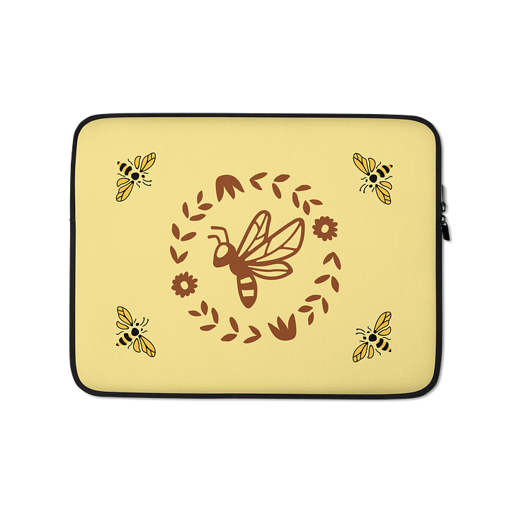 Cute Bee Whimsical Laptop Sleeve – Soft Pastel Protective Case for Dreamers product image (1)