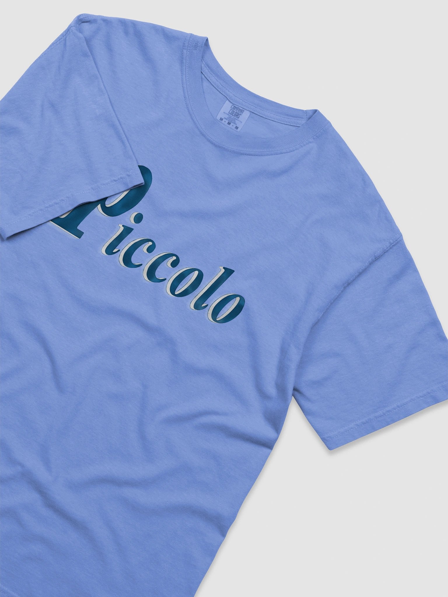 Piccolo Flute Script T-Shirt, (Piano Symbol) - Unisex product image (5)