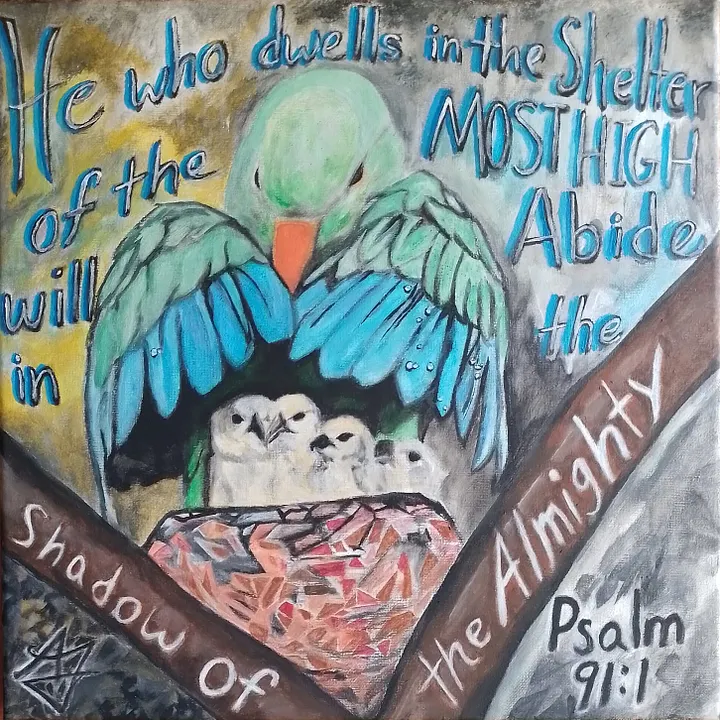 Shelter of the Most High 16in x 16in Acrylic Painting by Arthur Taylor product image (1)