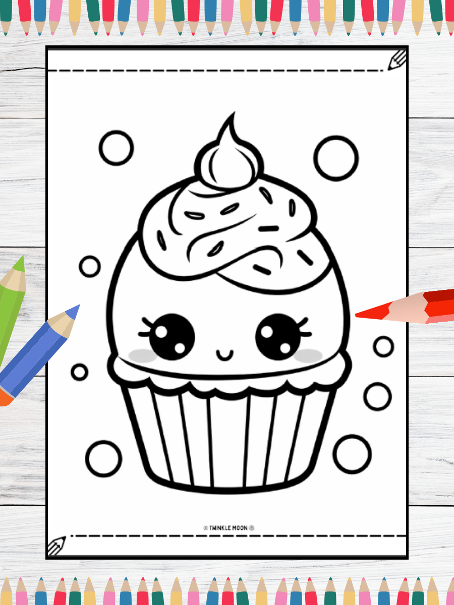 20 Cute Kawaii Coloring Pages#3 (PDF Coloring Pages) product image (3)