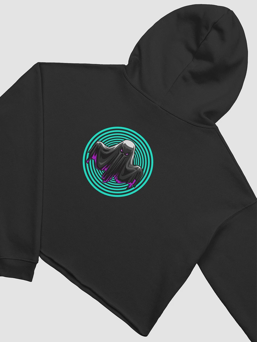 Cyan Rib Crop Hoodie- Black product image (4)