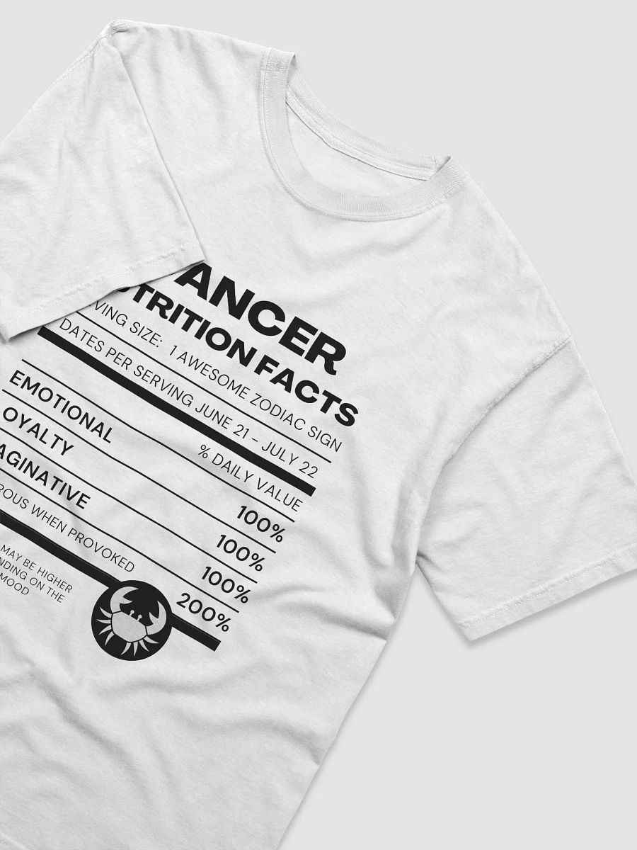 Cancer Nutrition Facts T-Shirt ( Black Writing) product image (15)