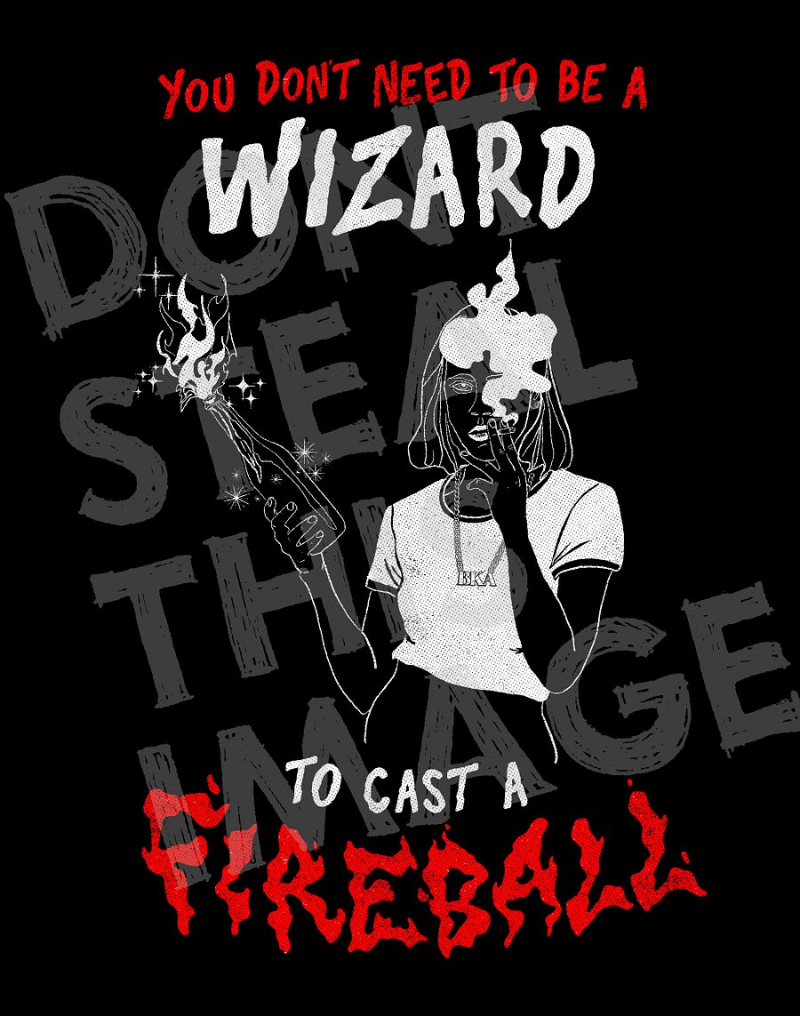 Fireball Cigarette Tee // White on black product image (3)
