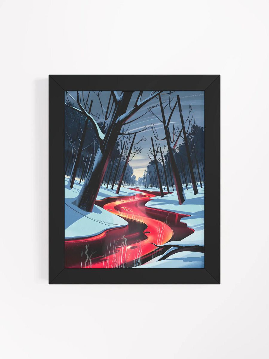 Winter River of Fire Framed Print | Surreal Landscape Wall Art product image (4)