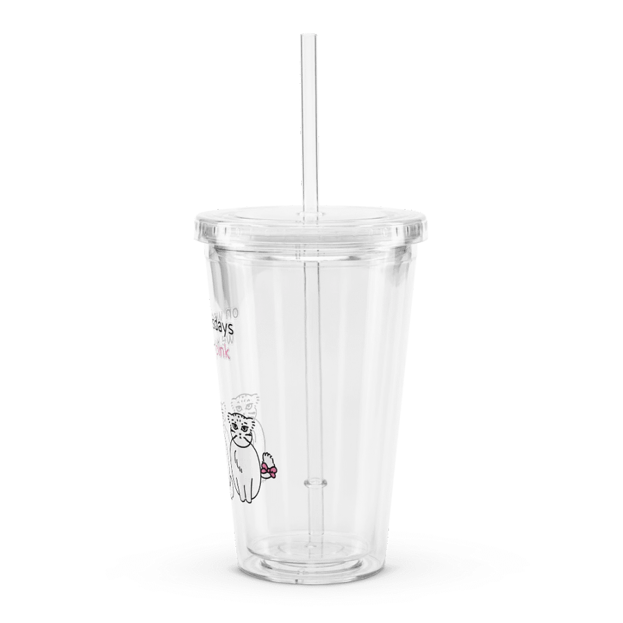 Pink Wednesdays Manul - Transparent Cup & Straw product image (4)