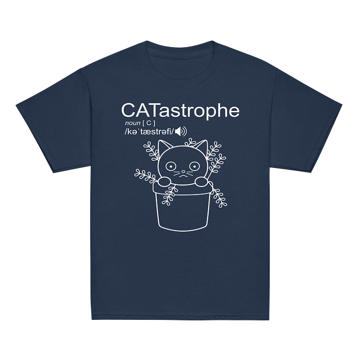 CATastrophe (Cat in Plant Pot) - Unisex Youth Heavyweight T-shirt product image (2)