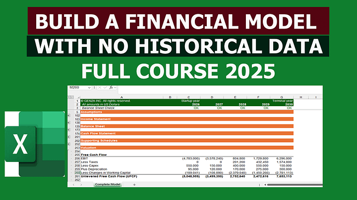 How to Build a Full Financial Model without Historical Financial Data - PART 1 product image (1)