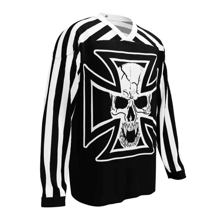 Maltese cross and skull hockey jersey product image (1)