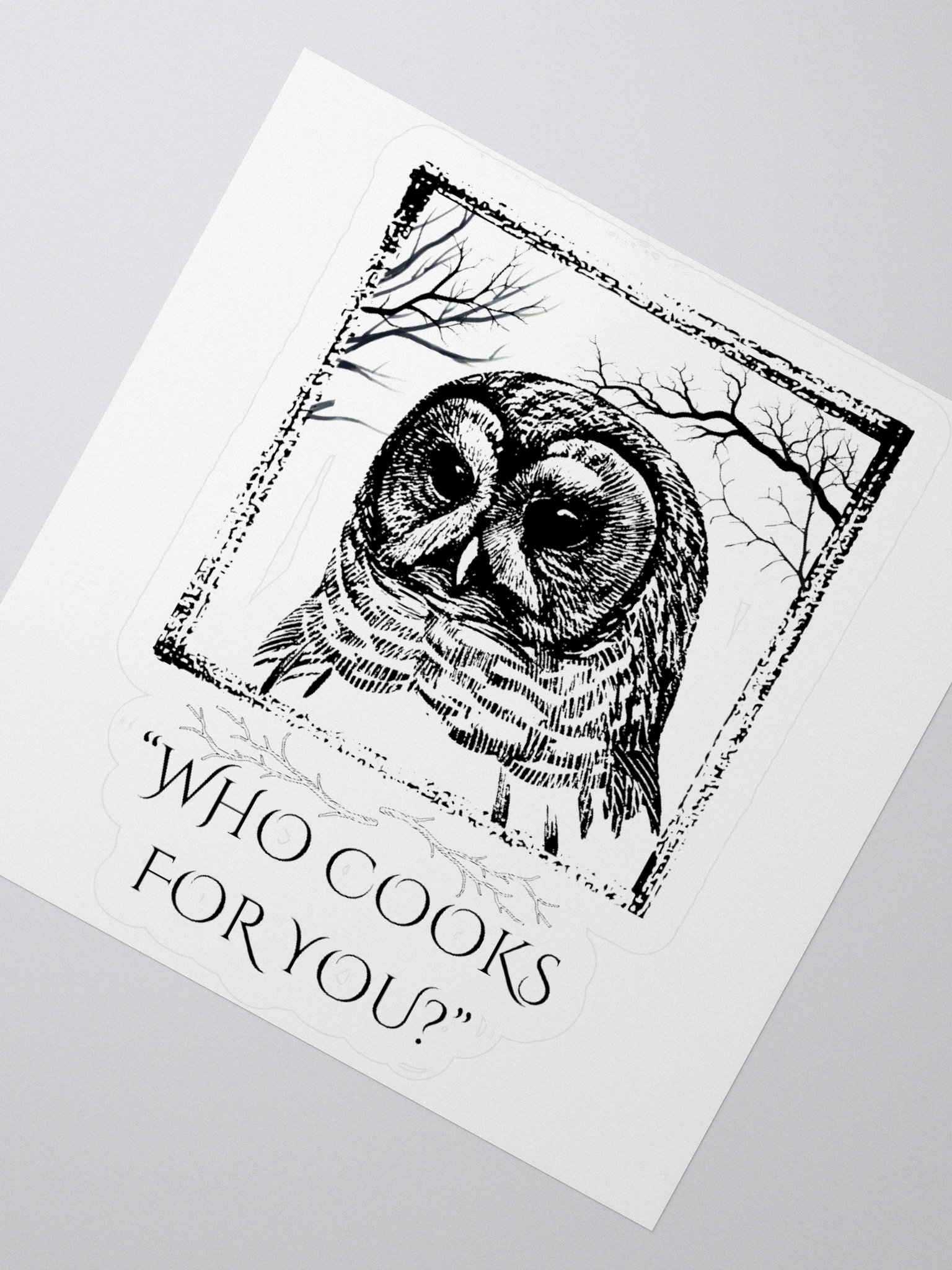 Barred Owl - "Who Cooks For You?" Call Animal Sticker product image (4)