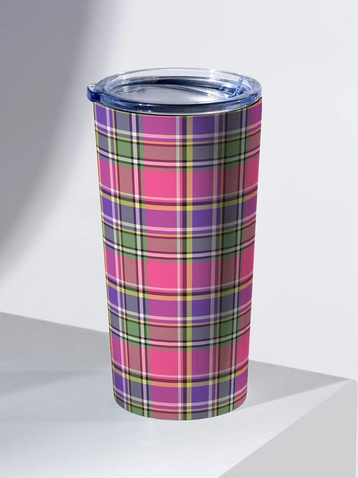 Pink and Purple Vintage Plaid Travel Tumbler product image (1)